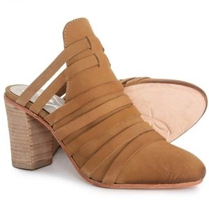 Free People | Brown Suede Byron Heeled Strappy Mule 39